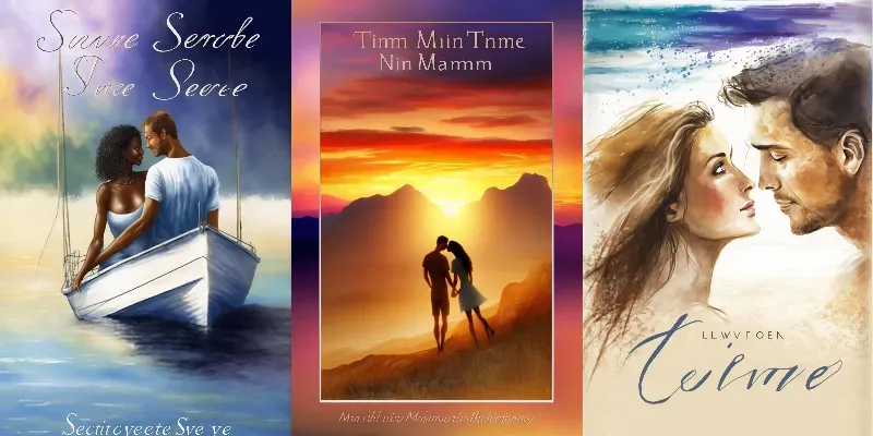 Illustrated Romantic Romance Book Covers Midjourney Prompt | PromptBase