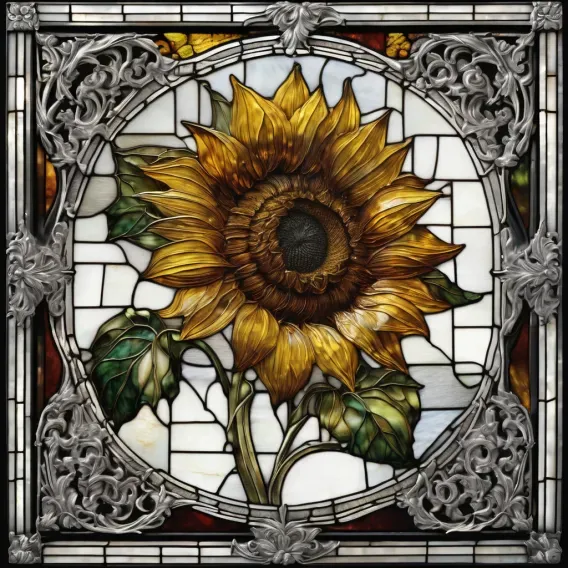 Stained Glass Flower Images Stable Diffusion Prompt | PromptBase