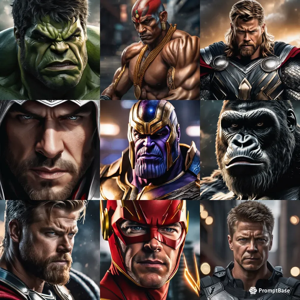 Angry Superheroes Portraits Stable Diffusion Prompt | PromptBase