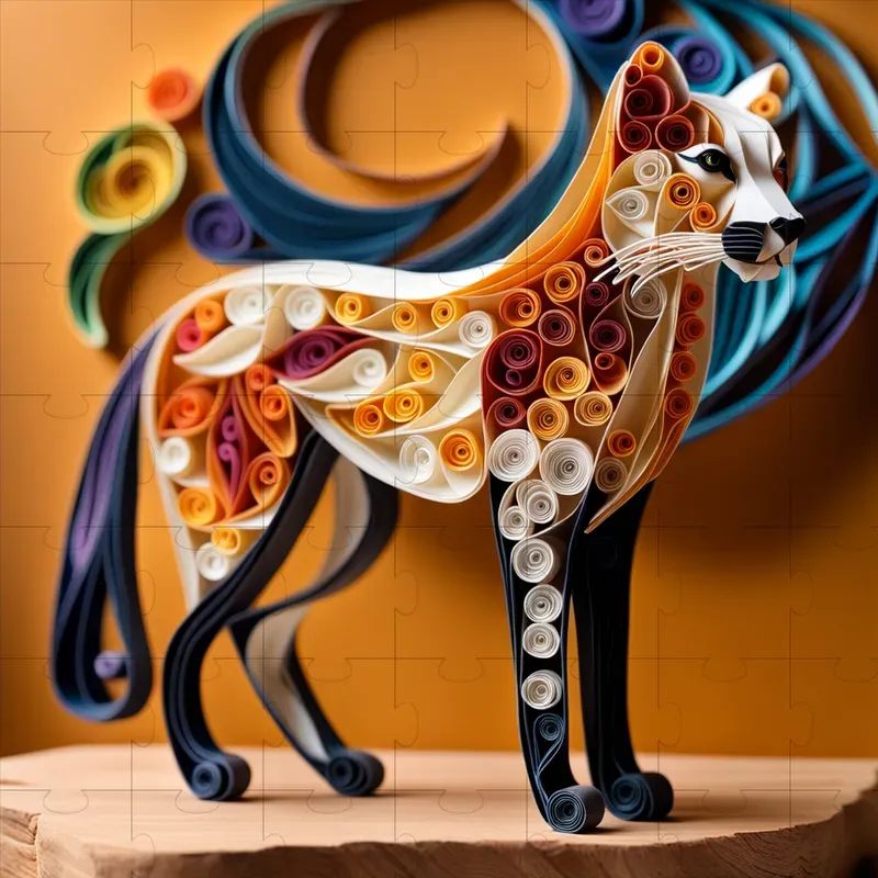 Animal Paper Quilling Art Stable Diffusion Prompt | PromptBase
