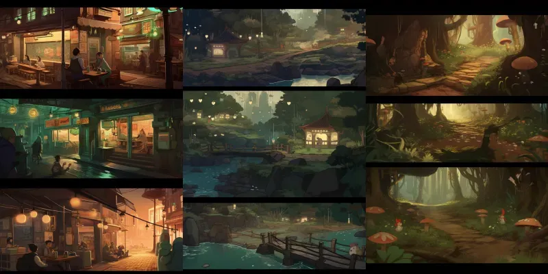 Cozy Scenic Comic Book Pages Midjourney Prompt | PromptBase