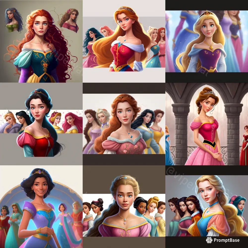 Create Your Own Disney Princess Midjourney Prompt PromptBase