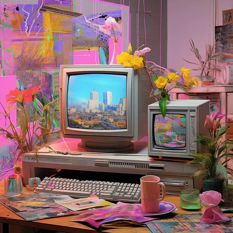 Vaporwave Collages Midjourney Prompt | PromptBase