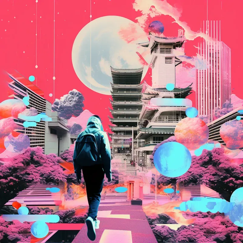 Vaporwave Collages Midjourney Prompt | PromptBase