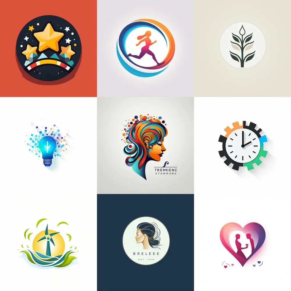 Flat Vector Logos Midjourney Prompt | PromptBase
