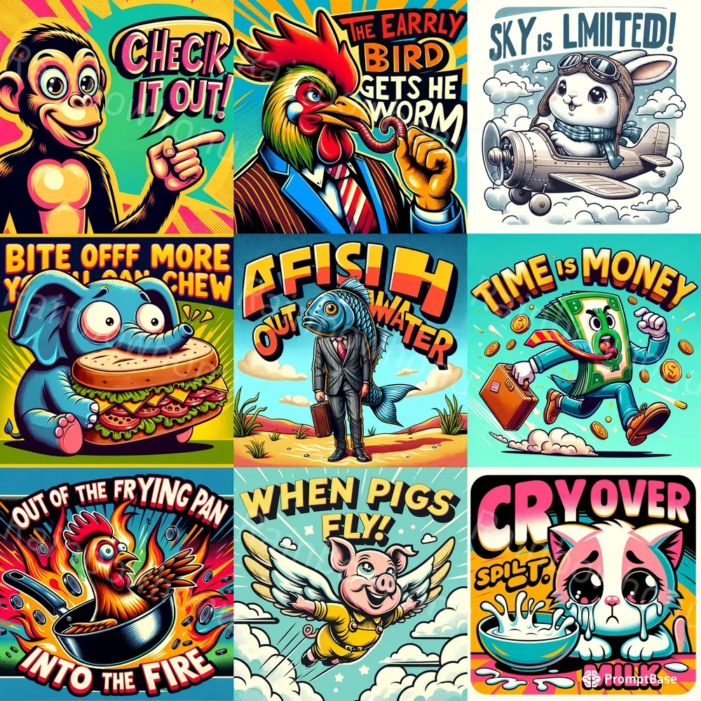 Anthropomorphic Pop Art With Text DALL·E Prompt PromptBase