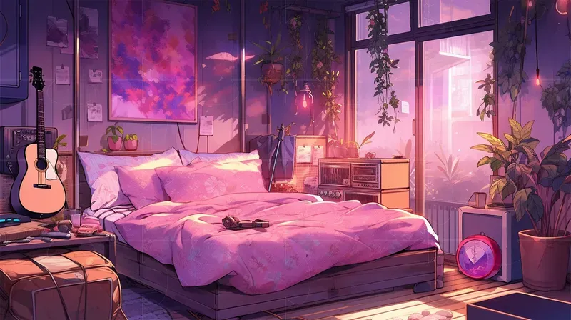 Lofi Bedroom Backgrounds Midjourney Prompt | PromptBase