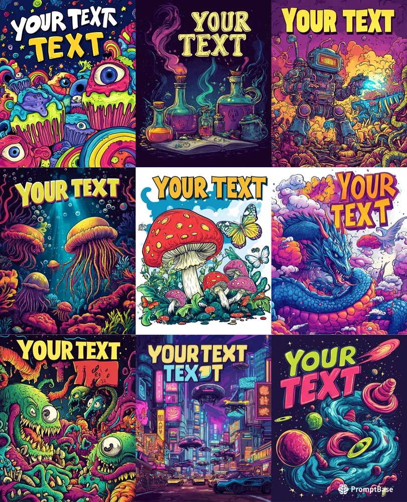 Trippy Book Covers Midjourney Prompt | PromptBase