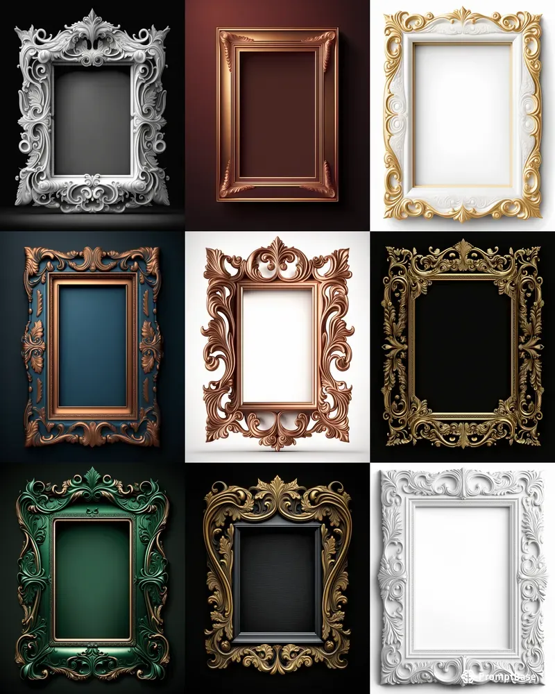 Luxury Detailed Frame Mockups Midjourney Prompt | PromptBase