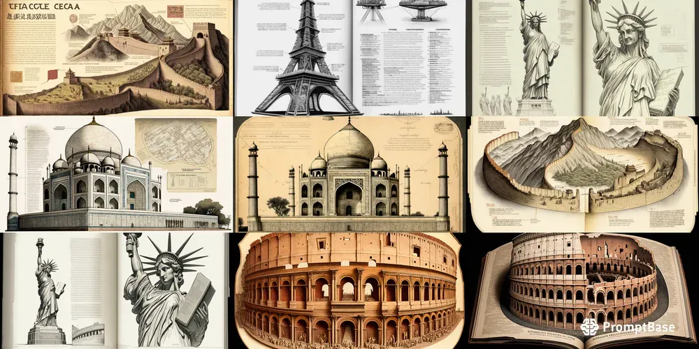 Encyclopedia Pages With Cross Sections Midjourney Prompt PromptBase