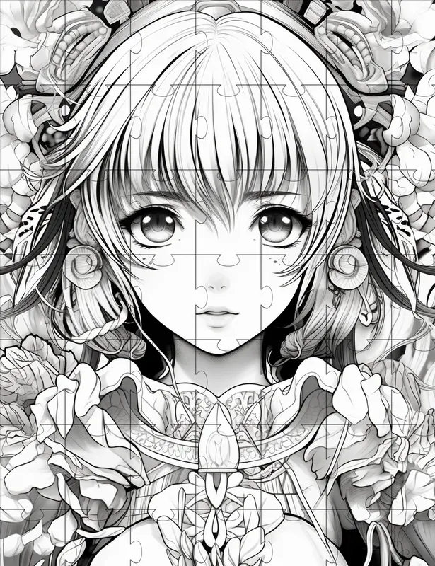 Teens Anime Style Coloring Pages Midjourney Prompt | PromptBase