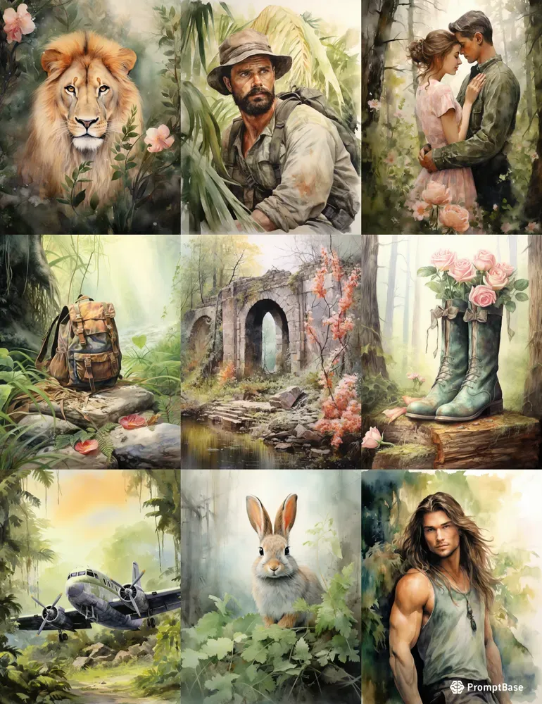 Nature Jungle Junk Journal Pages Midjourney Prompt | PromptBase