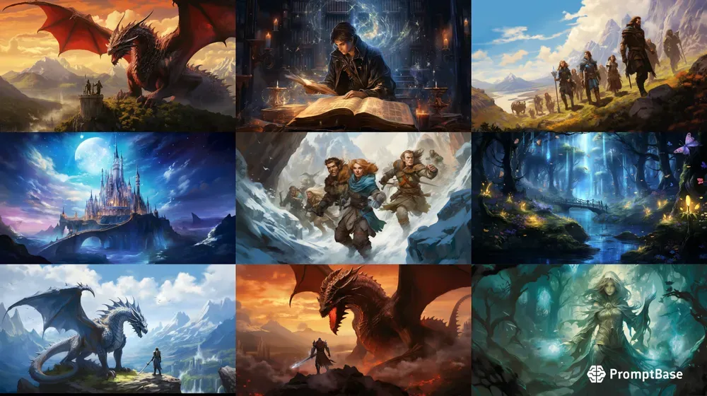 Fantasy Epic Illustrations Midjourney Prompt Promptbase
