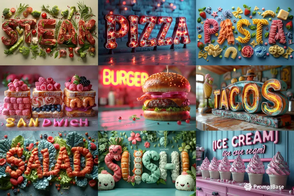 Delicious 3D Food Art Collections Midjourney Prompt | PromptBase