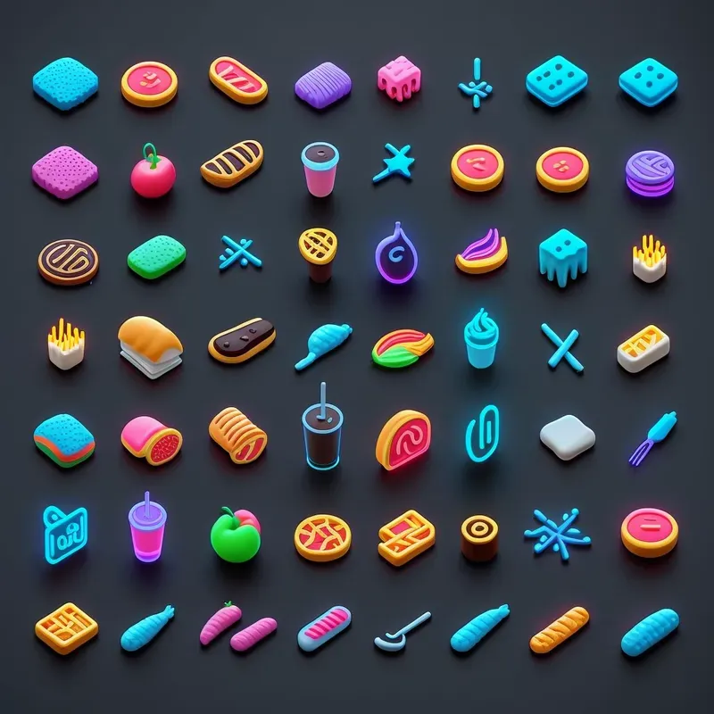 Icons For Applications And Themes Midjourney Prompt | PromptBase