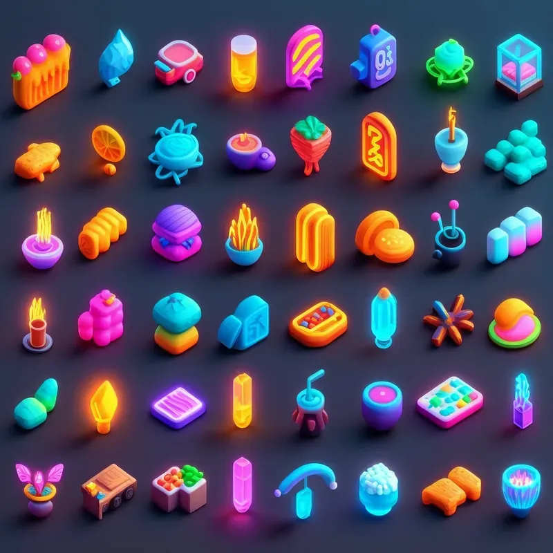 Icons For Applications And Themes Midjourney Prompt | PromptBase