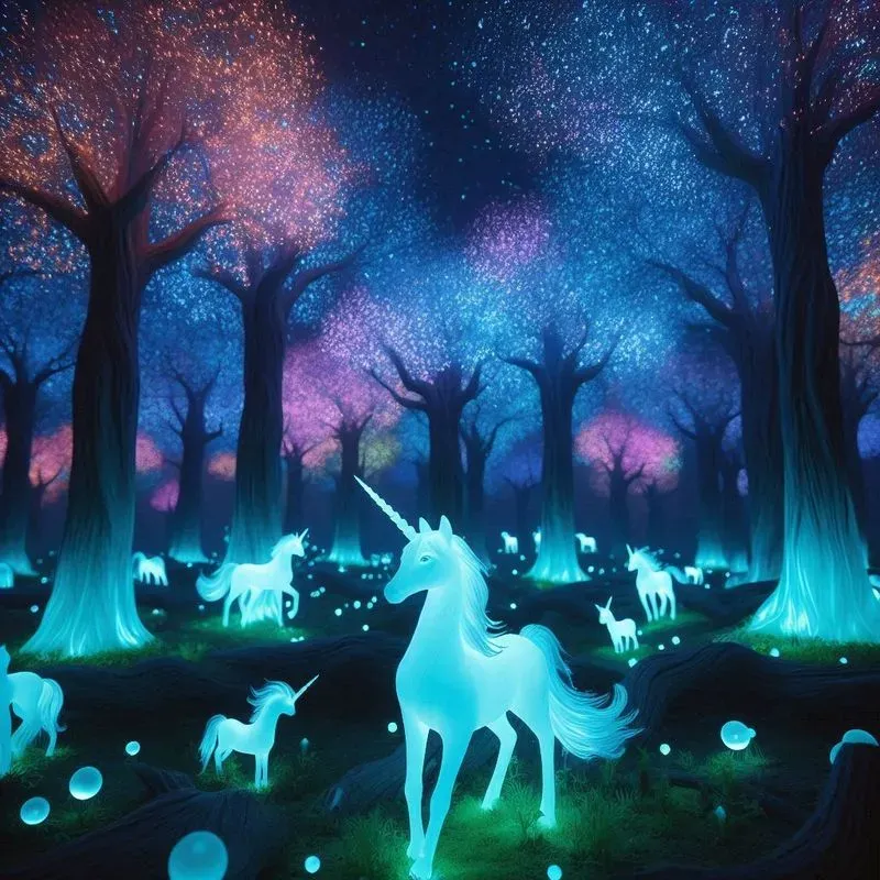 Enchanted Forests With Magical Creatures DALL·E Prompt | PromptBase