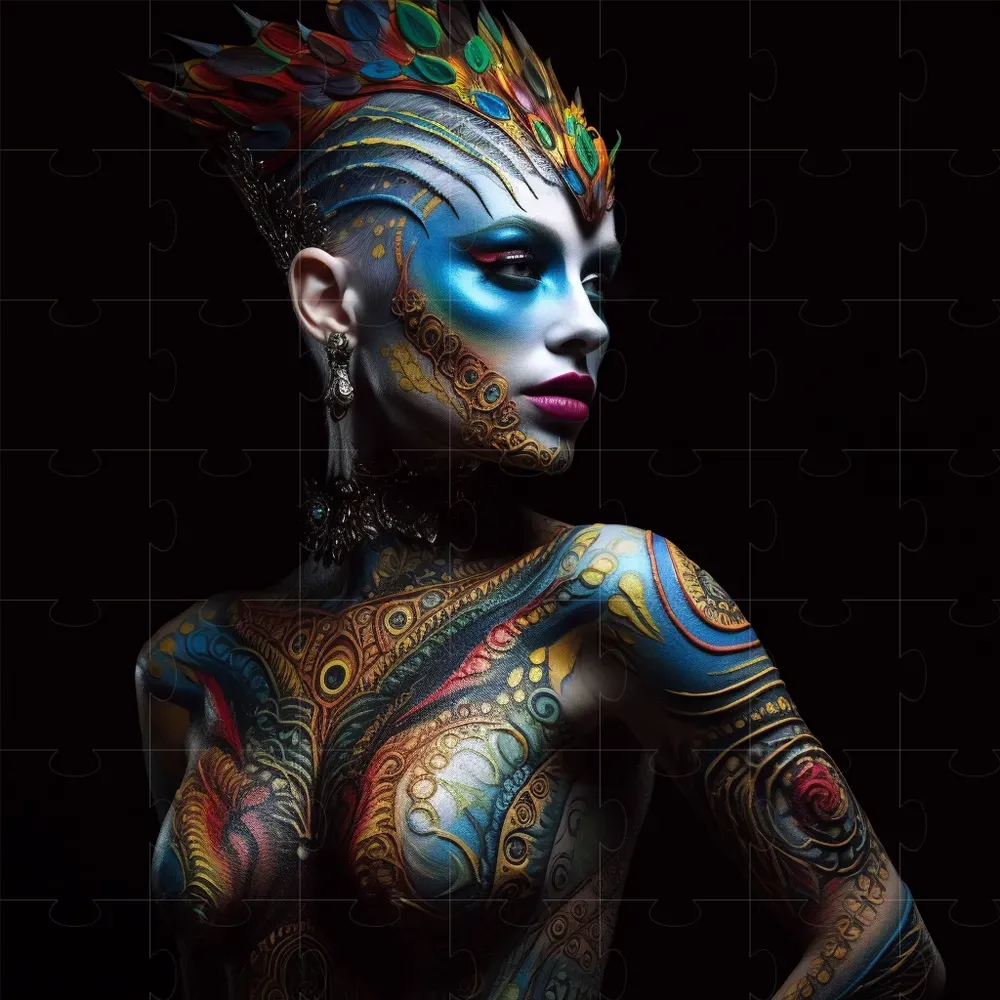 Realistic Body Paint Models Midjourney Prompt PromptBase