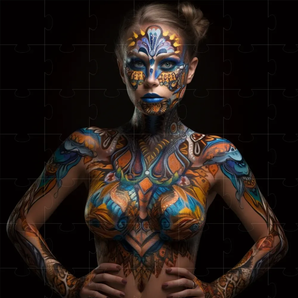 Realistic Body Paint Models Midjourney Prompt PromptBase