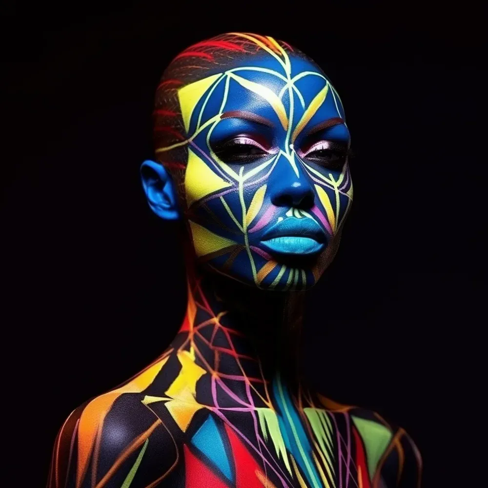 Realistic Body Paint Models Midjourney Prompt | PromptBase
