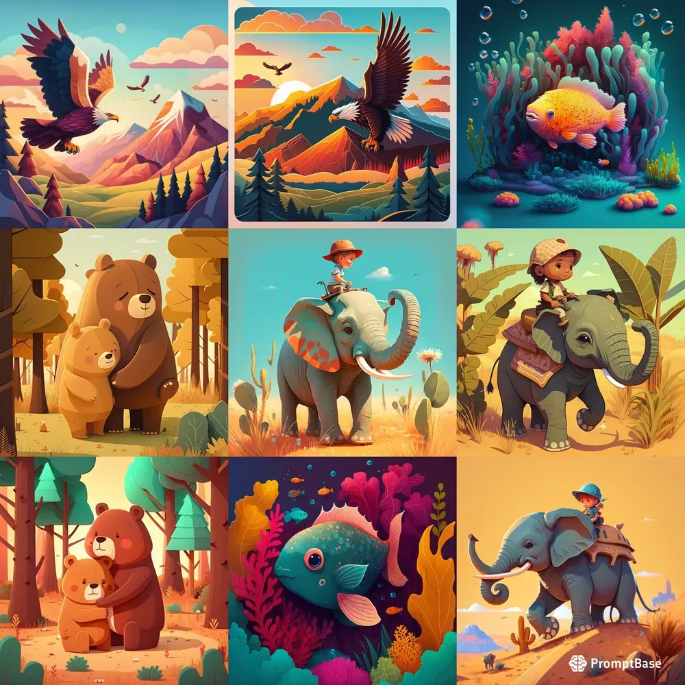 Childrens Book Illustrations Midjourney Prompt | PromptBase