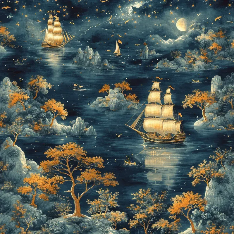 Mystical Ocean Adventure Patterns Midjourney Prompt | PromptBase