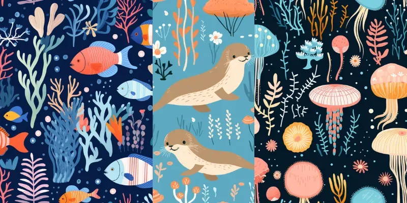 Ocean Creature Patterns Midjourney Prompt | PromptBase