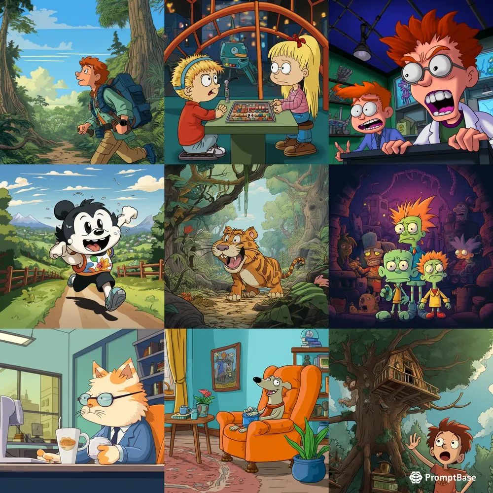 1990s Animated Tv Show Stills Midjourney Prompt PromptBase