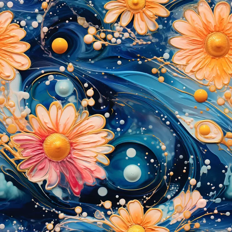 Etsy Watercolor Cosmic Flower Tiles Midjourney Prompt | PromptBase