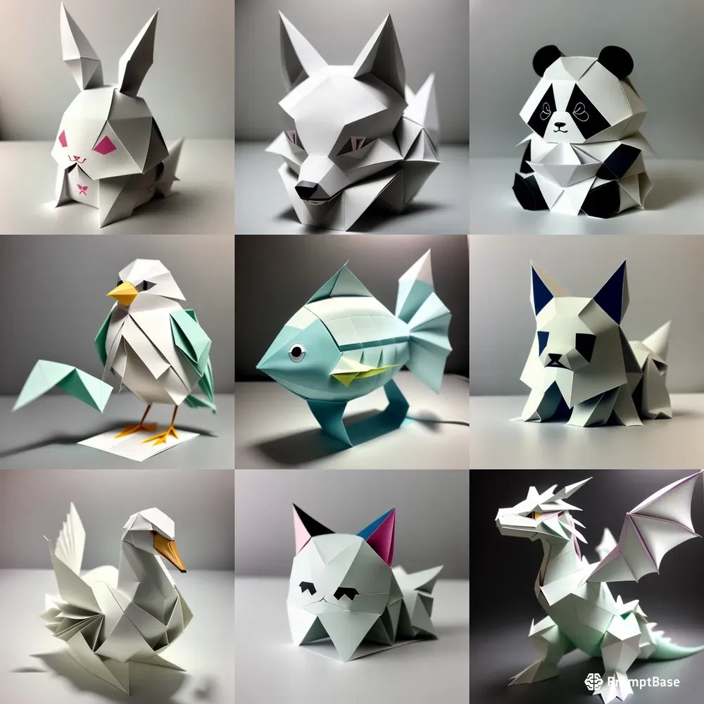 Beautiful Origami Pets Stable Diffusion Prompt | PromptBase