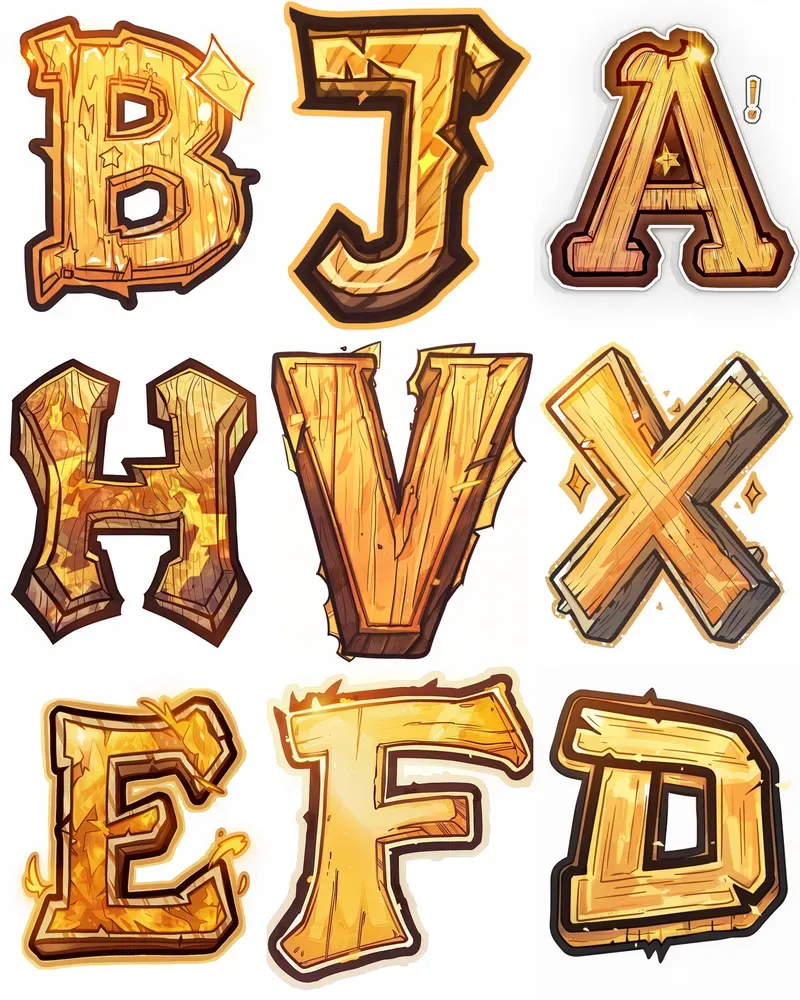 Cartoonish Vector Letter Designs Midjourney Prompt | PromptBase