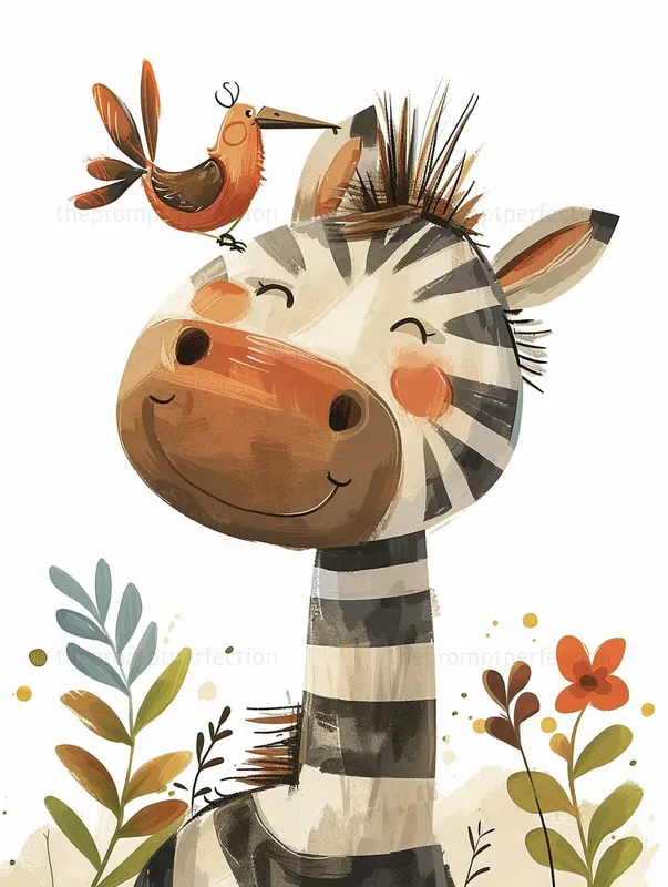 Joyful Animals Wall Art Midjourney Prompt | PromptBase