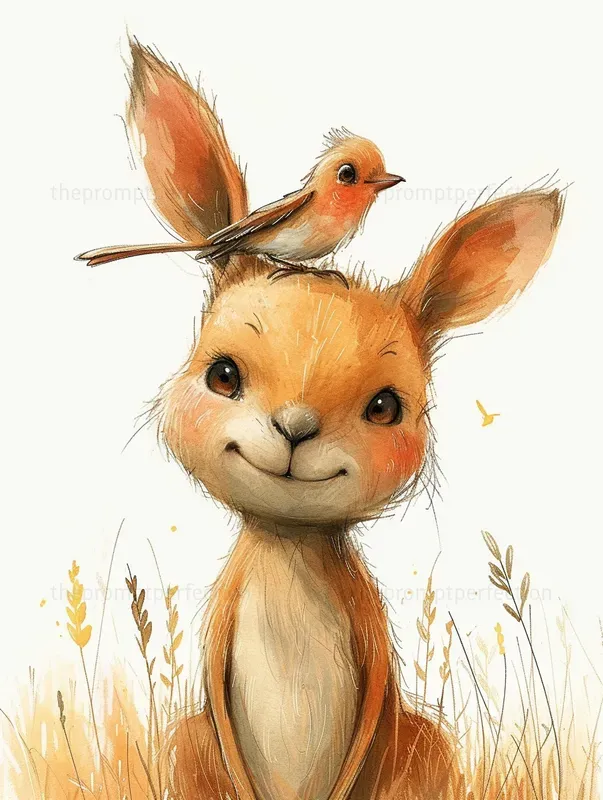 Joyful Animals Wall Art Midjourney Prompt | PromptBase