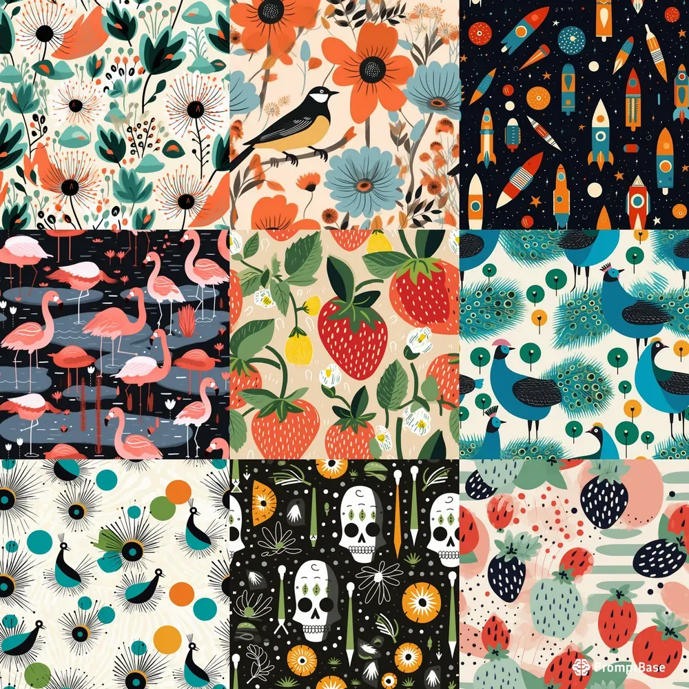 Seamless Patterns With A Unique Style Midjourney Prompt | PromptBase