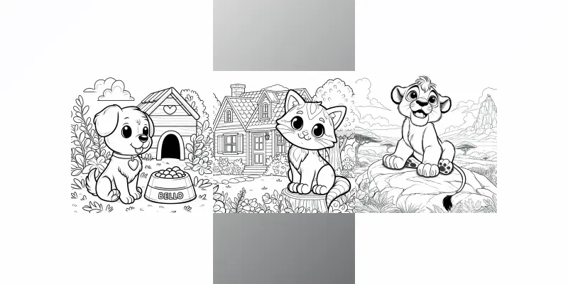 Adorable Childrens Coloring Book Pages DALL·E Prompt | PromptBase