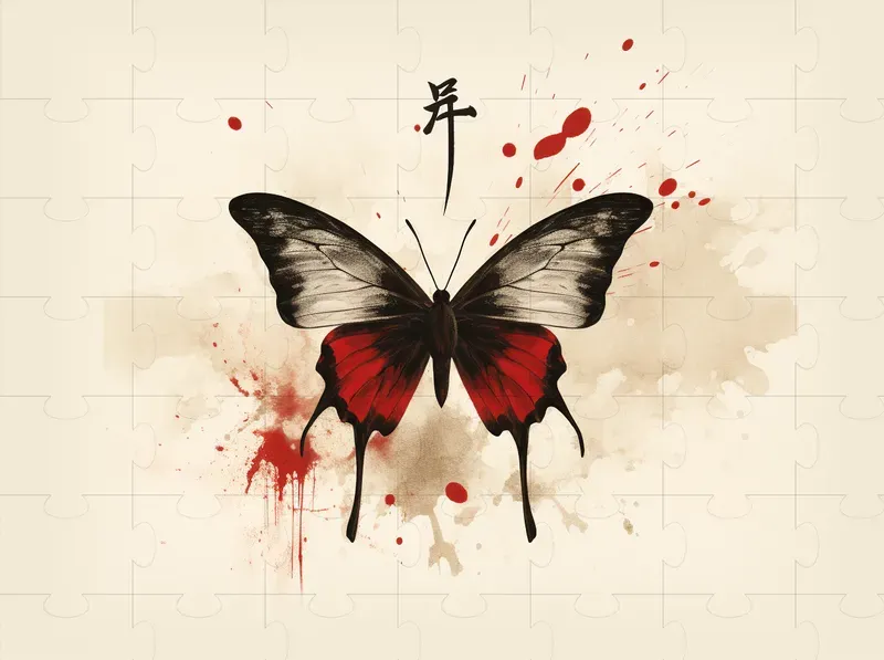 Japanese Calligraphy Red And Black Art Midjourney Prompt | PromptBase