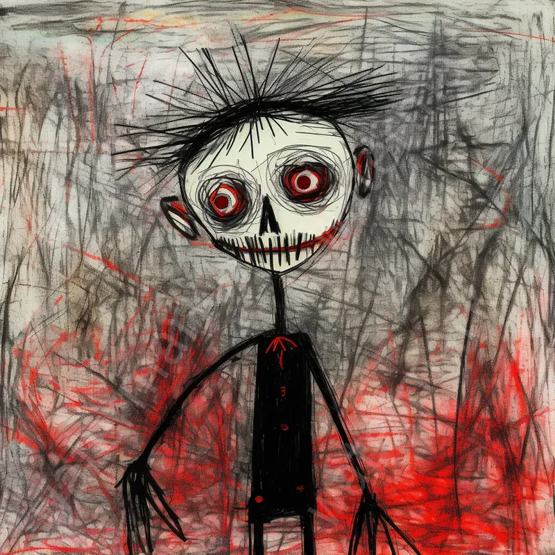 Creepy Scary Children Drawings Midjourney Prompt | PromptBase