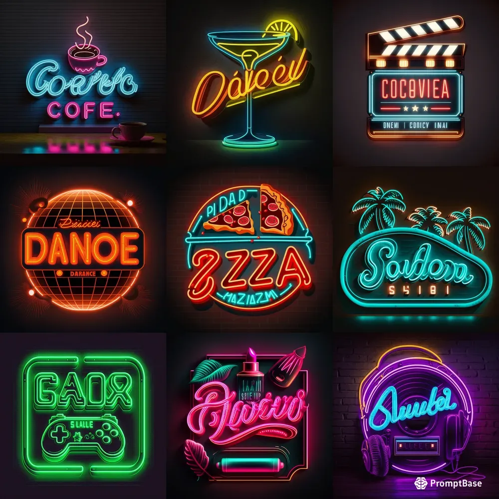 Retro Neon Signs Midjourney Prompt PromptBase