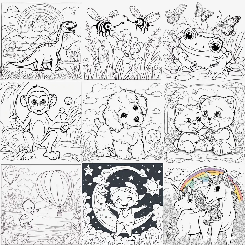 Coloring Pages For Children Stable Diffusion Prompt | PromptBase