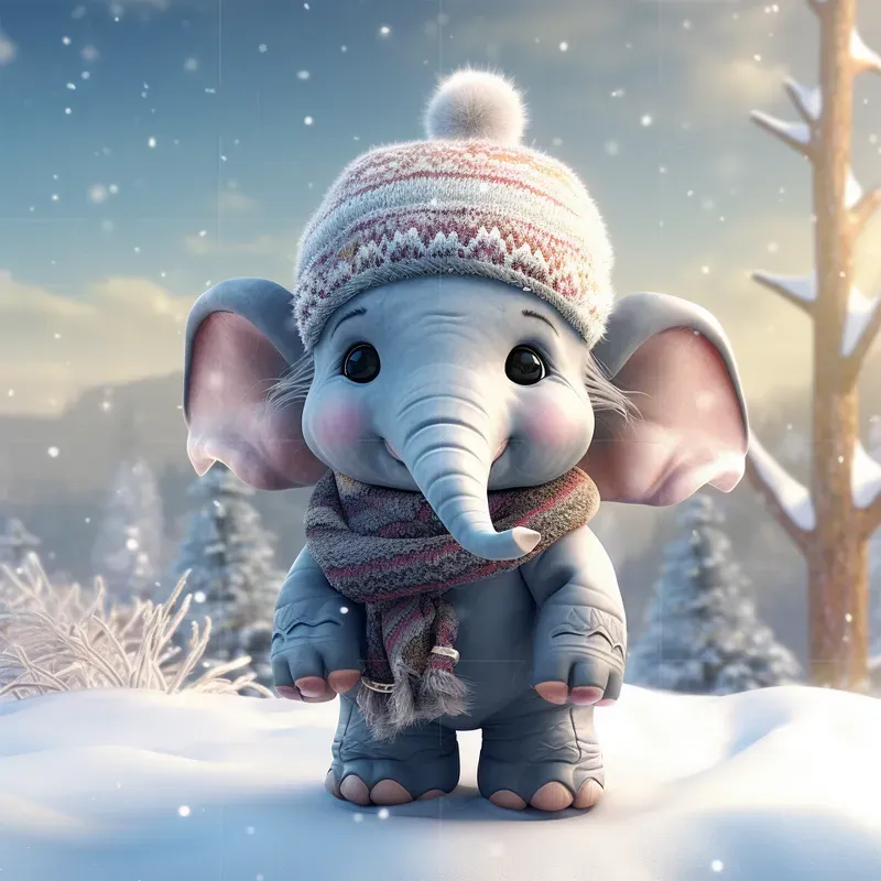 Cute Animals In Winters Midjourney Prompt | PromptBase
