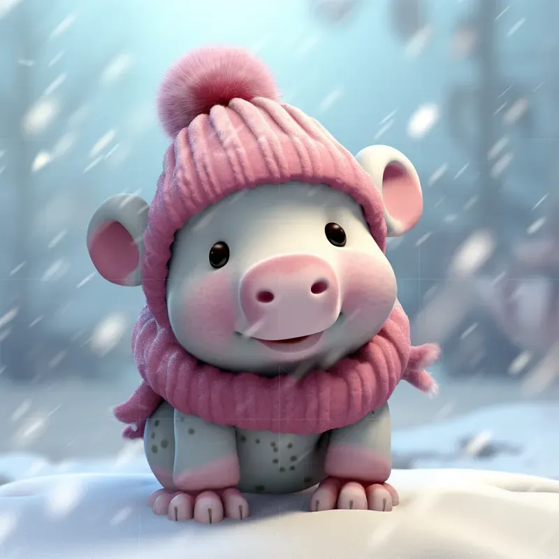 Cute Animals In Winters Midjourney Prompt | PromptBase