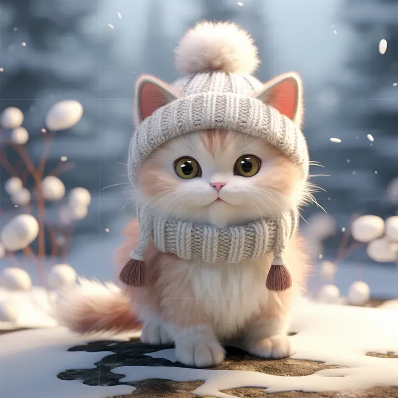 Cute Animals In Winters Midjourney Prompt | PromptBase