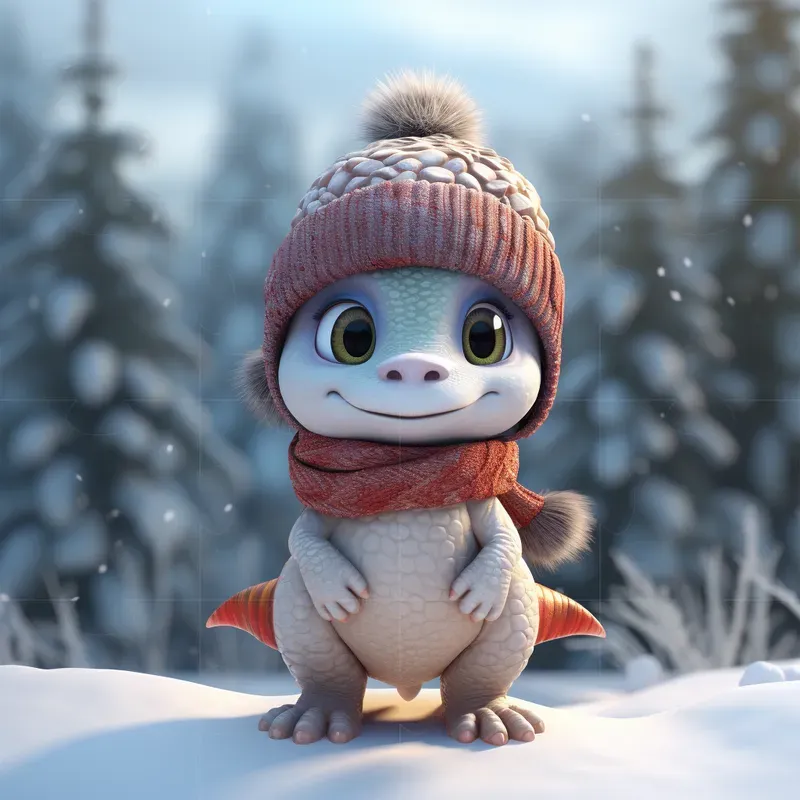 Cute Animals In Winters Midjourney Prompt | PromptBase