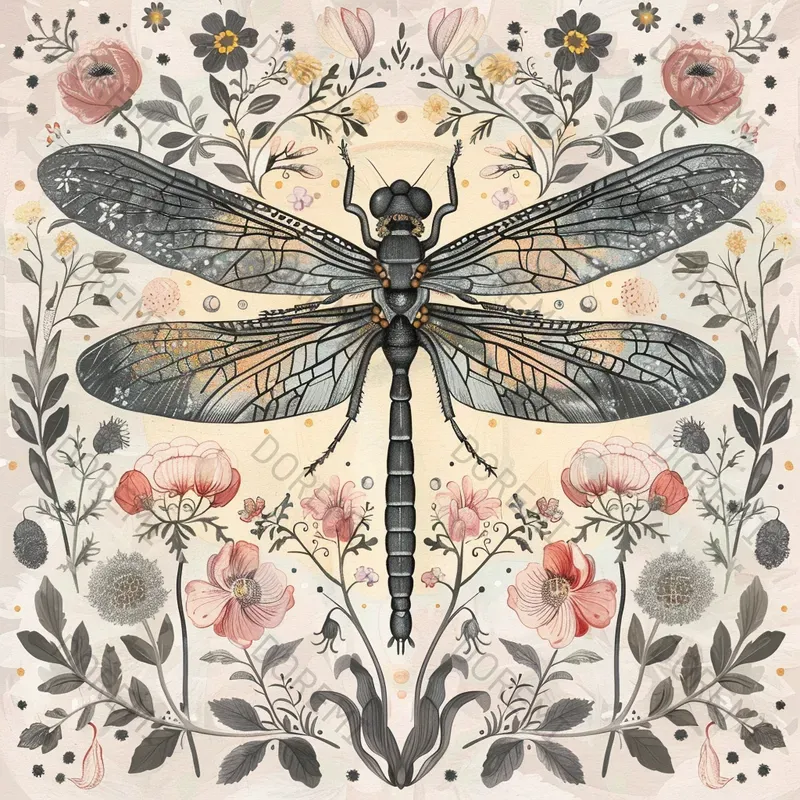 Rococo Insects Illustrations Midjourney Prompt | PromptBase
