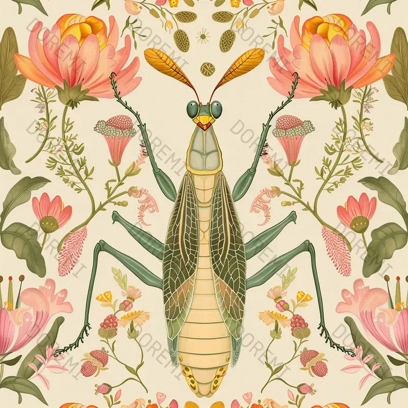 Rococo Insects Illustrations Midjourney Prompt | PromptBase