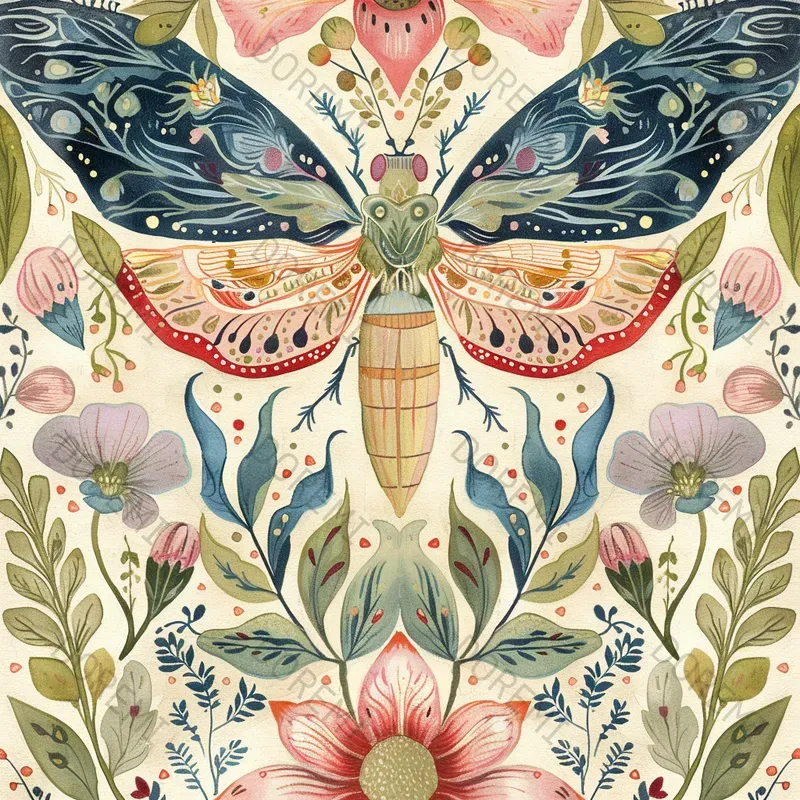 Rococo Insects Illustrations Midjourney Prompt | PromptBase