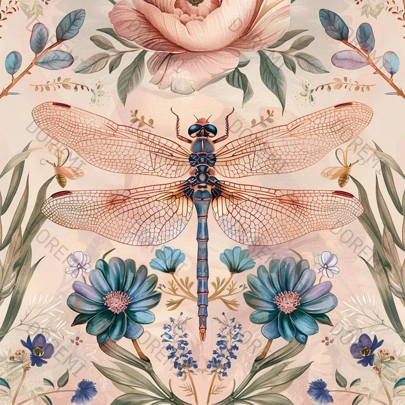 Rococo Insects Illustrations Midjourney Prompt | PromptBase