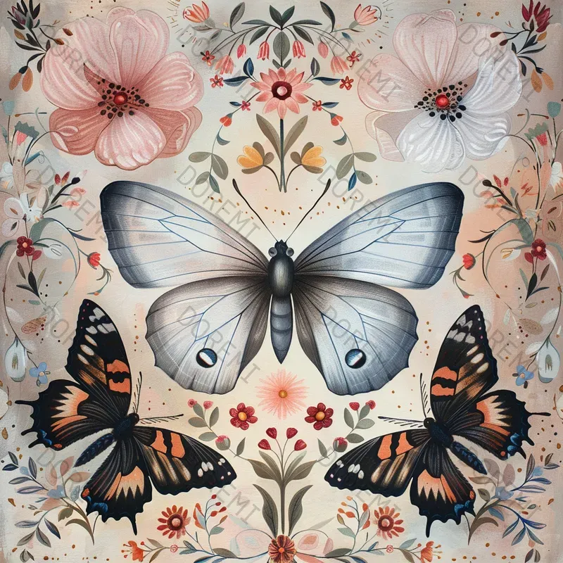 Rococo Insects Illustrations Midjourney Prompt | PromptBase