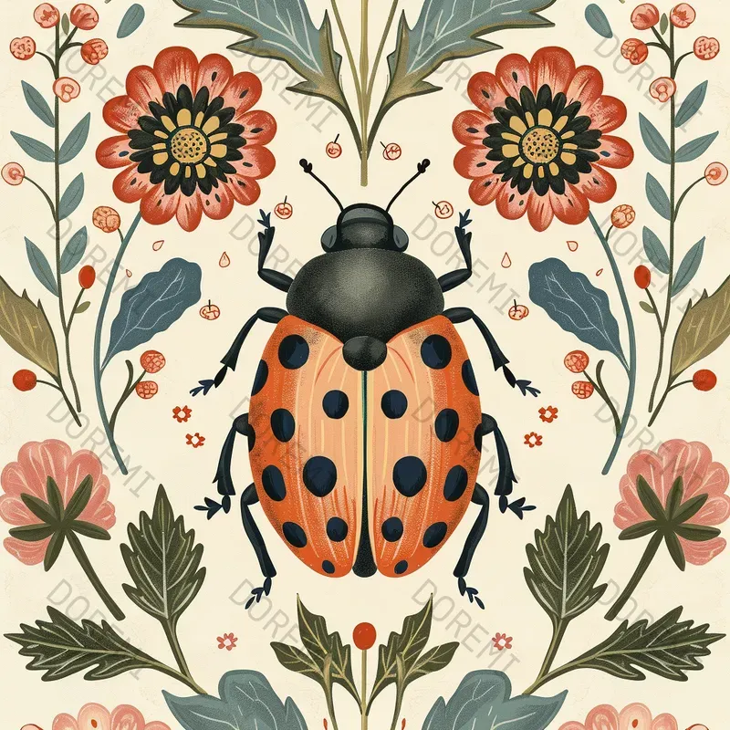Rococo Insects Illustrations Midjourney Prompt | PromptBase