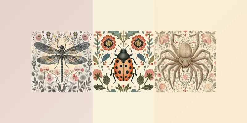 Rococo Insects Illustrations Midjourney Prompt | PromptBase